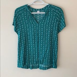 Green pattern blouse